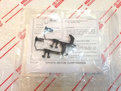 *NEW TOYOTA LAND CRUISER RAV4 FLOOR MAT RETENTION CLIPS BLK CARPET OEM 2 PIECES - Image 1 of 3