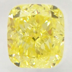 Loose Yellow Diamond Cushion Natural Fancy Color IGI Certified SI2 0.43 Carat - Picture 1 of 7