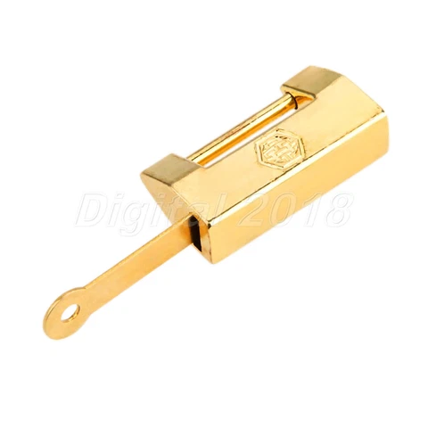 Antique Brass Padlock Hardware Wood Chest Jewelry Box Suitcase Dollhouse Decor Cover