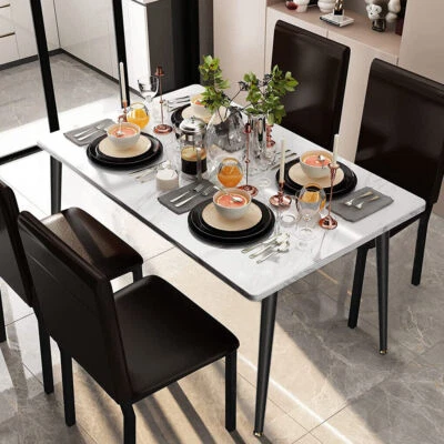 Griotte Dining Kitchen Table Marble Home Furniture Multifuntional Computer Desk - Image 1 of 4