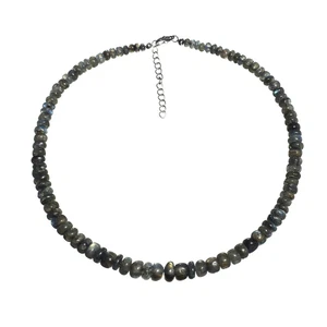 XEN Labradorit- Collier Rondelle 47 + 5 cm 925 Silber (48 cm) - Bild 1 von 1