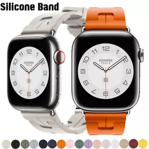 Silicone Single Tour Band Strap For Apple Watch Ultra Series 10 9 8 7 49/44/46mm - Picture 1 of 30