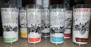 Antichi Bicchieri Auto Bicchieri 6,5” Set di 7 Ganci Ancoraggio Vintage - Foto 1 di 10