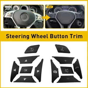 Steering Wheel Button Cover Black For Mercedes Benz GLA ML GL GLK GLE GLS 12-16 - Picture 1 of 9