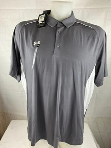 Men’s Under Armour Golf Polo Shirt Size 5XL Gray Loose Fit Short Sleeve NWT - Picture 1 of 3