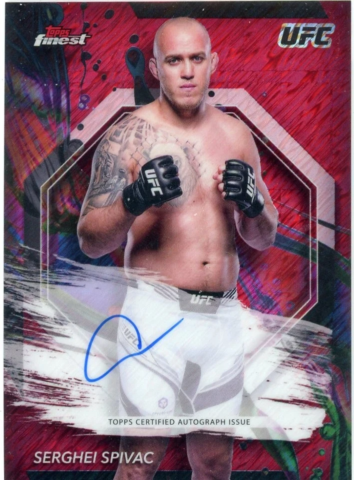 2024 Finest UFC Red Shimmer Auto SERGHEI SPIVAC No. FA-SIS! - Image 1 of 2
