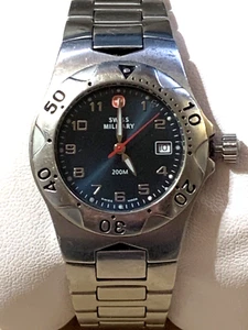 Swiss Army Quartz Watch Women 200m All-Stainless Steel Day/Date New Battery RUNS - Picture 1 of 10