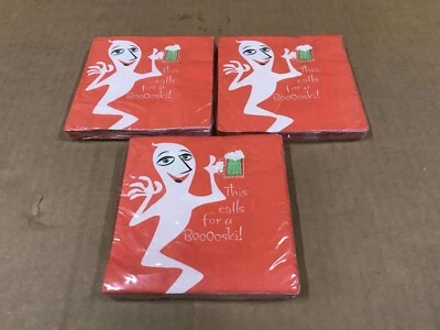 Nuevo Hallmark Party Express, Lote de 3 Paquetes de 16 Servilletas de Halloween - Naranja Foto 1 de 3