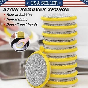 Double Side Dishwashing Sponge Pan Pot Dish Wash Household Cleaning Tools - Picture 1 of 14