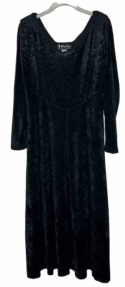Vestido MIDI de terciopelo negro mediano vintage All That Jazz para mujer manga larga Foto 1 de 4
