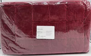 Trapunta King Pottery Barn Velluto Artigianale Box Stitch ~ Rosso Rubino - Foto 1 di 2
