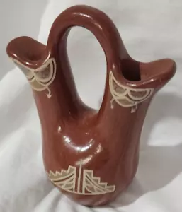 Vaso da sposa in ceramica policroma lucida Santa Clara antica - Foto 1 di 8