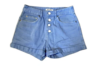 Billabong Blue Denim Cuffed Shorts Button Fly Pockets 100% Cotton Women Size 26 - Picture 1 of 8
