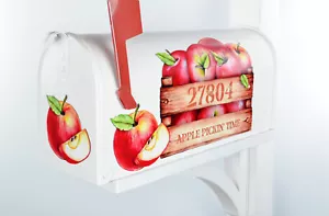 Mailbox Magnet Partial Cover Apples in Crate with Address Options Set of 2 - Picture 1 of 9