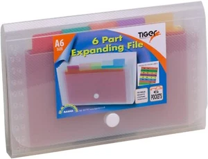 A6 Expanding File Mini Plastic Document Wallet 6 Pocket Dividers/Index Month - Picture 1 of 1