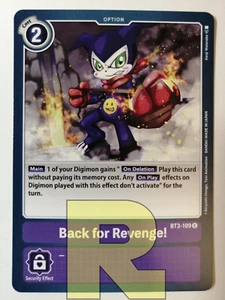 Back For Revenge! ® BT3-109 U ® Non Comune ® Digimon Ver.1.0 ® Inglese - Picture 1 of 1
