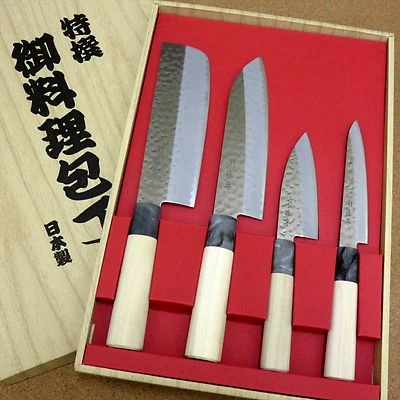 Japanese Yaxell SEKI TOBEI Kitchen Knife 4 set Santoku Nakiri Fish Paring JAPAN - Image 1 of 4
