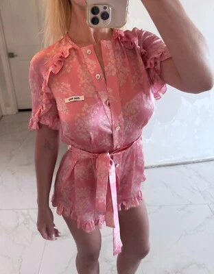 Mono mameluco seda rosa Miu Miu 34 XS Foto 1 de 4