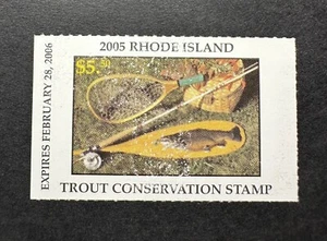 WTDstamps - 2005 RHODE ISLAND - State Trout Fishing Stamp - Mint OG NH - Picture 1 of 2