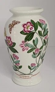 Portmeirion Vase Botanic Garden Rhododendron Lepidotum Ht14cm Butterflies & Bees - Picture 1 of 6