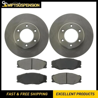 Kit de rotores de freno delanteros y pastillas de cerámica para Toyota T100 1993 1994 1995 1996 Foto 1 de 4