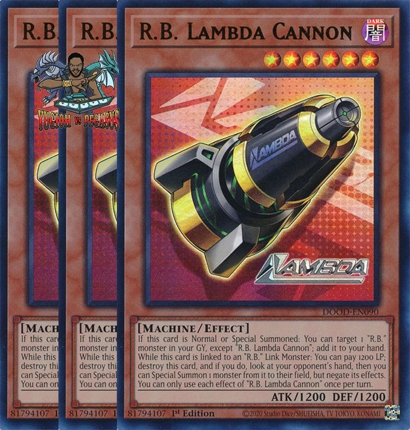 Yugioh! 3x R.B. Lambda Cannon DOOD-EN090 Ultra Rare 1st Ed NM - Image 1 of 1