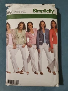 Simplicity Sewing Pattern 4698 Misses' Jackets Blazers 6 8 10 12 Cut Complete  - Picture 1 of 2