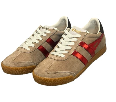 Gola Elan Glitz Trainer Sneaker Womens Size 6 Brown Red Suede Lace Up Shoes NIB - Image 1 of 4