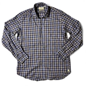 Camisa Borgo 28 Hombre Talla M Multicolor Cuadros Abotonada L/S Hecha en Italia. - Imagen 1 de 9