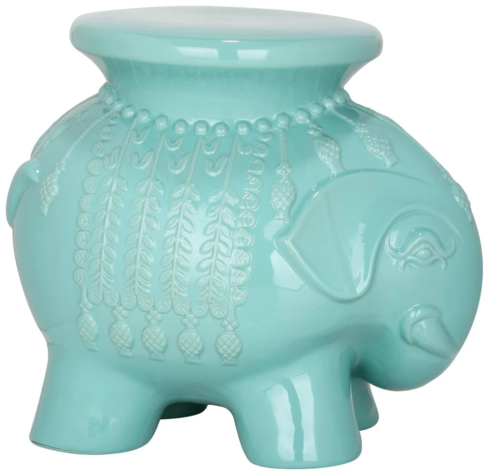Safavieh Elephant Light Blue Ceramic Garden Stool - Image 1 of 1