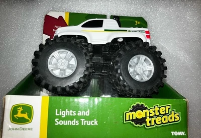Official John Deere Monster Treads LIGHTS AND SOUNDS WHITE TRUCK - Image 1 of 4