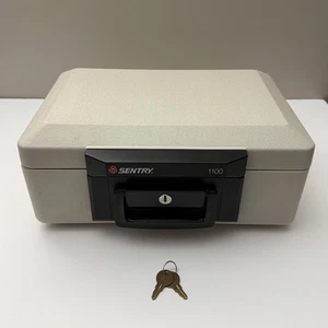 Caja de cerradura ignífuga SentrySafe 1100 con llaves gris resistente al fuego caja fuerte de seguridad - Imagen 1 de 8