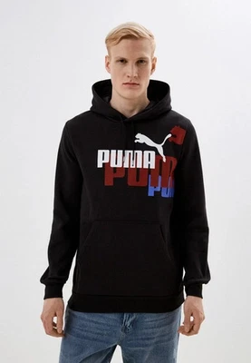 Auténtica sudadera con capucha polar PUMA para hombre MMS ESS+ logotipo POWER ~ negra ~ NUEVA Foto 1 de 3