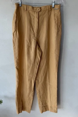 Pantalones Geiger 100 % lino pierna recta mujer 8 amarillo vestido informal Austria Foto 1 de 4