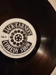 JACK CARNEY'S RADIO COMEDY SHOW Politics 2SIDES LP 1983 LEGENDS Carson Allen ETC - Picture 1 of 4