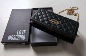 Love Moschino Black Cross Body Purse With Gold And Red Finishings - Picture 1 of 12
