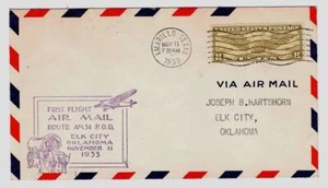 First Flight AM 34 Amarillo, Texas. To Elk City, OK. NOV 11, 1933 US # C 17 - Picture 1 of 2