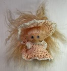 Vintage 1960s Reg Des UK Troll Doll In Crochet Outfit