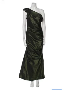 Robe Rickie Freeman Teri Jon taille 6 robe verte formelle soie fête de mariage - Photo 1 sur 10