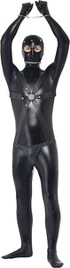 Smiffys Gimp Costume, Black, Bodysuit with Straps and Chainmail Pants, Medium - Picture 1 of 3