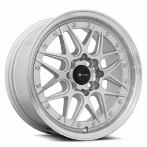 15x7 Vors VR7 4x98 +35 Silver Machine Chrome Rivet Wheels (Set of 4) - Picture 1 of 3
