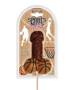2er Pack Sport Nüsse Cock Pops - Schokolade Basketball Lutscher Gag Geschenk - Bild 1 von 2