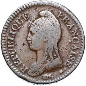 France - First Republic - Coin 10 Centimes 1799 - Un Décime L'AN 8 AA Metz - Picture 1 of 2
