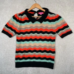 Monsoon Fusion Short Sleeve Knitted Jumper Size L Lambswool & Angora Blend Women - Picture 1 of 9