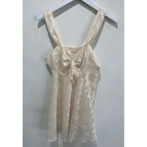 Vintage Victoria's Secret Gold Label Elfenbein Mini Nachthemd Satin Blumen Gr. S Babydoll - Bild 1 von 5
