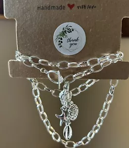 Collana Ciondolo Argento Bohemien Glam Argento Lariat Conchiglia Starfish Dollaro di sabbia - Foto 1 di 5