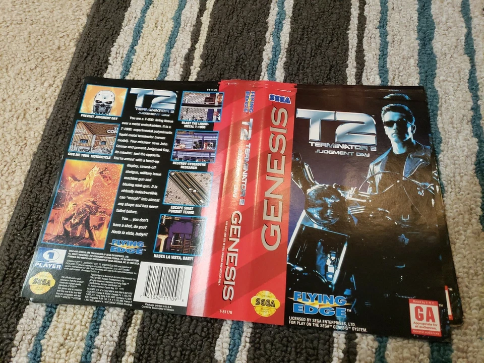 BOX ART ONLY T2 Judgement Day Terminator 2 II Sega Genesis Case OEM - Image 1 of 1