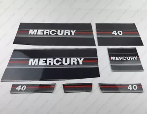 Mercury 40 hp Two Stroke 1990-1991 outboard engine decals sticker set - Bild 1 von 4
