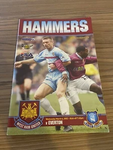 Football Programme>WEST HAM UNITED v EVERTON Mar 2002 - Picture 1 of 2