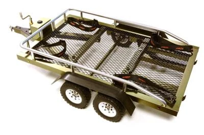 Machined Alloy Flatbed Dual Axle Car Trailer Kit for 1/10 Scale RC 580x320x110mm - Image 1 of 4